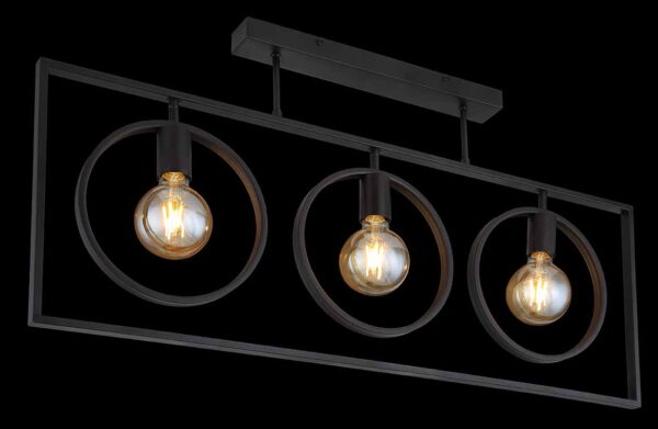 Globo Markus plafonniere – E27 (grote fitting) – Zwart - Image 4