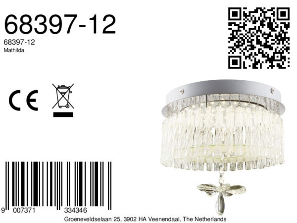 Globo Mathilda plafonniere – ø 28 cm – Ingebouwd (LED) – Chroom - Image 3