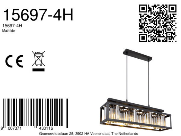 Globo Mathilde hanglamp – E27 (grote fitting) – Zwart - Image 5