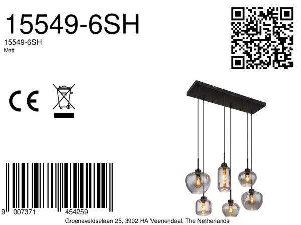 Globo Matt hanglamp – E27 (grote fitting) – Zwart - Image 5