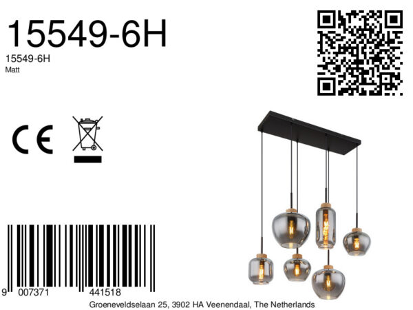 Globo Matt hanglamp – E27 (grote fitting) – Zwart - Image 6