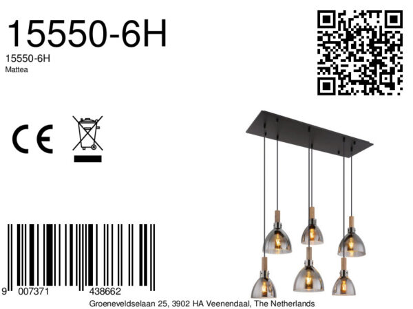 Globo Mattea hanglamp – LED + E27 – Zwart - Image 6