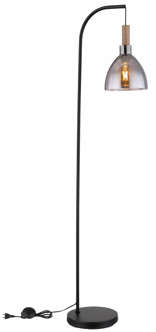Globo Mattea vloerlamp – LED + E27 – Zwart - Image 3