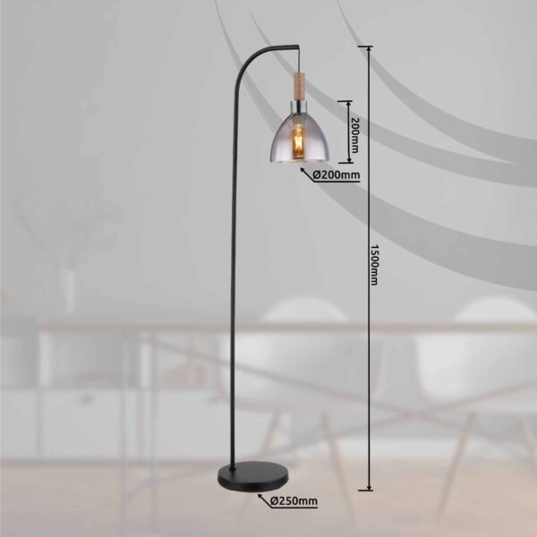 Globo Mattea vloerlamp – LED + E27 – Zwart - Image 5