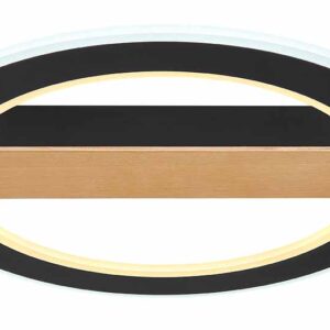 Globo Mattia plafonniere – ø 45 cm – Ingebouwd (LED) – Zwart