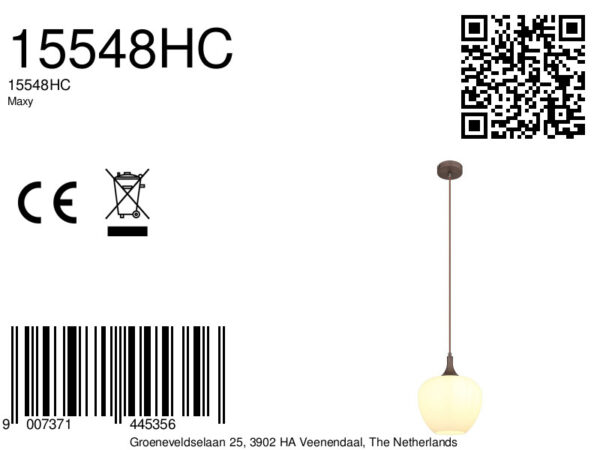 Globo Maxy hanglamp – ø 24 cm – E27 (grote fitting) – Bruin - Image 6
