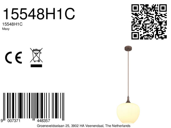 Globo Maxy hanglamp – ø 29 cm – E27 (grote fitting) – Bruin - Image 6