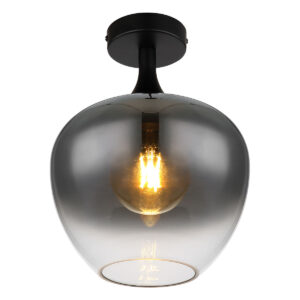 Globo Maxy plafonniere – ø 24 cm – E27 (grote fitting) – Zwart