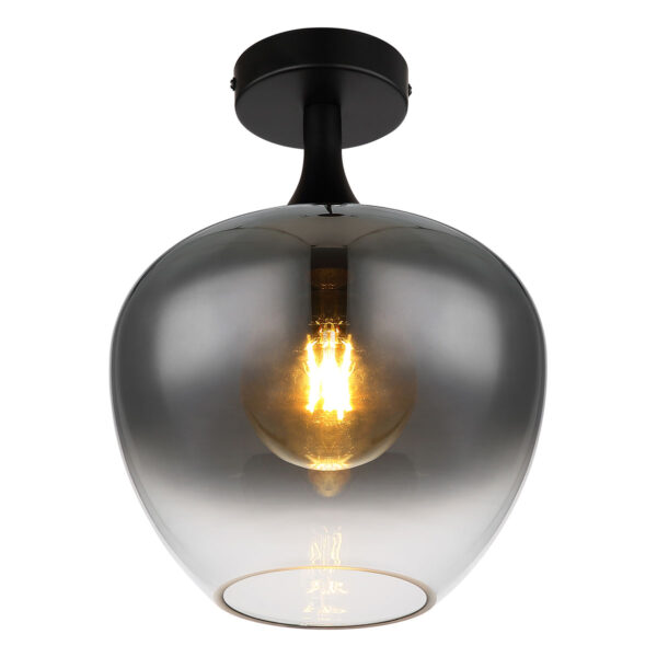 Globo Maxy plafonniere – ø 24 cm – E27 (grote fitting) – Zwart
