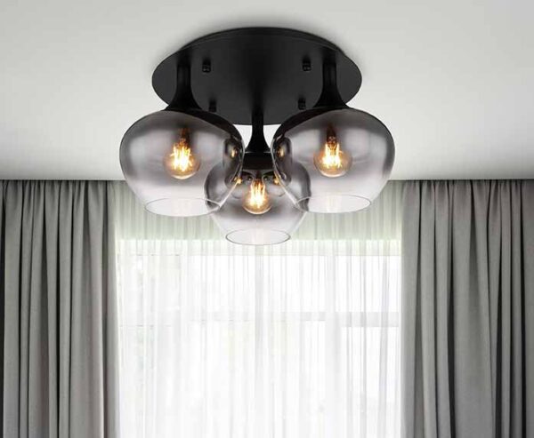 Moderne ronde zwarte plafondlamp Globo Maxy - Image 5