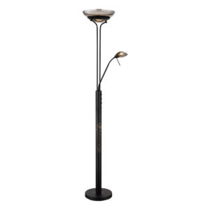 Globo Merlinda vloerlamp – ø 32 cm – Ingebouwd (LED) – Zwart