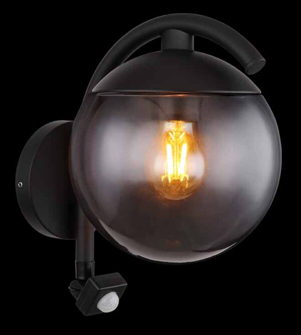 Globo Michael wandlamp – E27 (grote fitting) – Zwart
