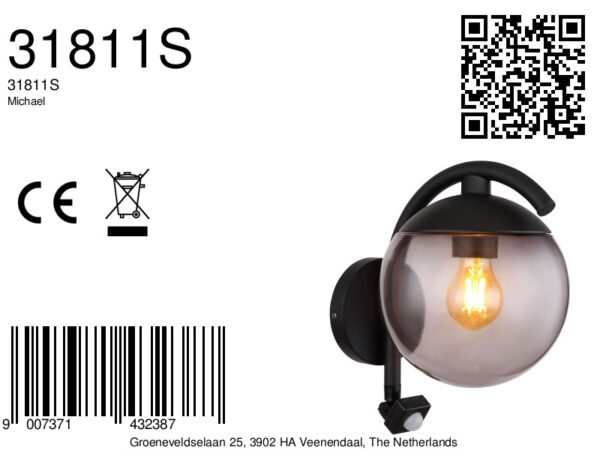 Buitenlamp zwart modern metaal Globo Michael - Image 5