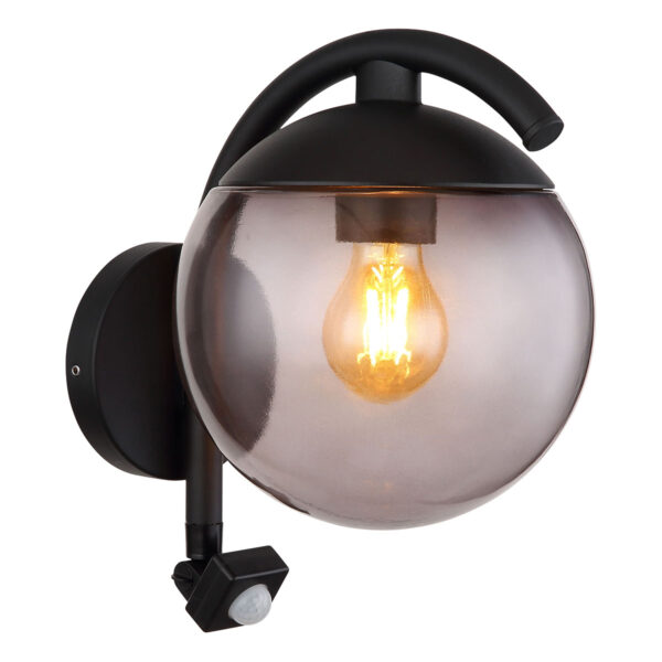 Globo Michael wandlamp – E27 (grote fitting) – Zwart