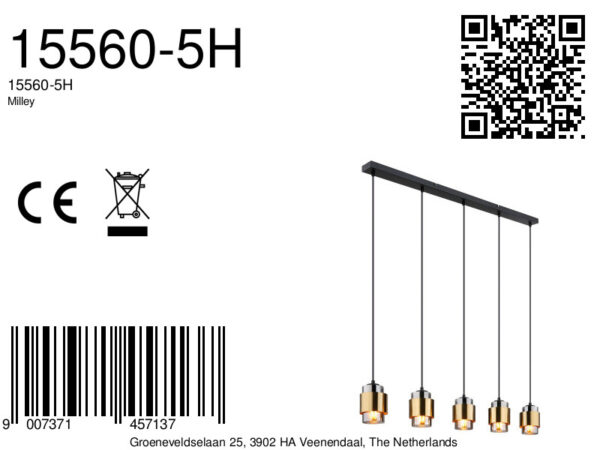 Globo Milley hanglamp – E27 (grote fitting) – Zwart - Image 6
