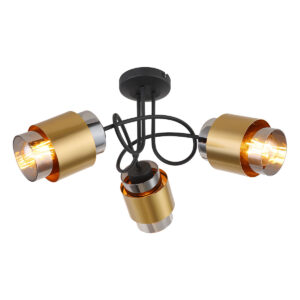 Globo Milley plafonniere – ø 50 cm – E27 (grote fitting) – Zwart