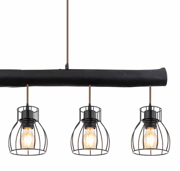 Metalen zwarte retro hanglamp Globo Mina - Image 3