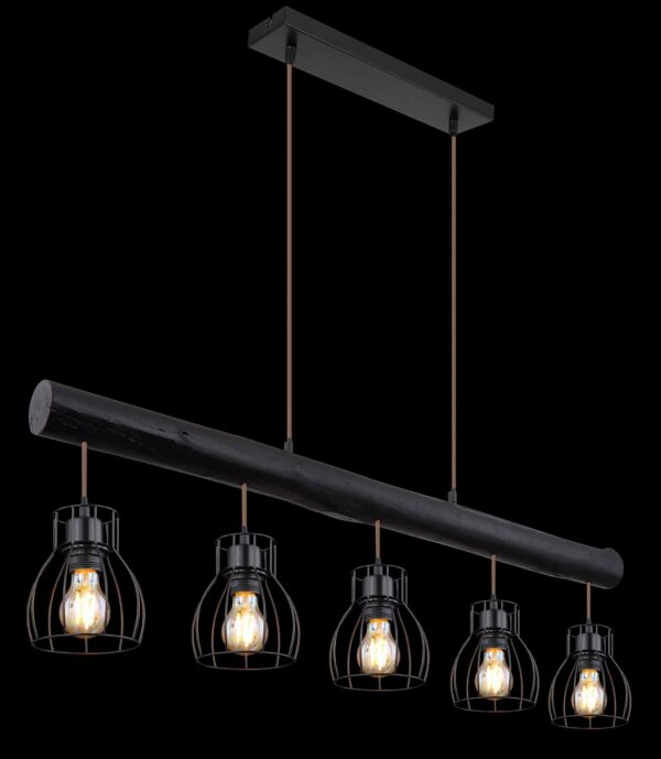 Metalen zwarte retro hanglamp Globo Mina - Image 4