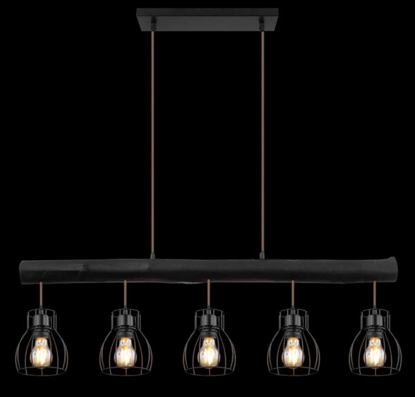 Metalen zwarte retro hanglamp Globo Mina - Image 5