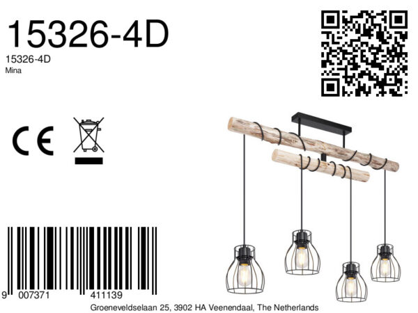 Globo Mina plafonniere – E27 (grote fitting) – Zwart - Image 6