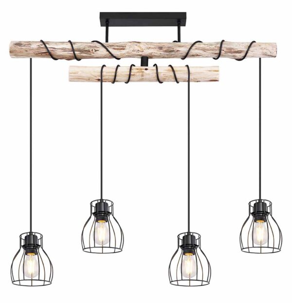 Globo Mina plafonniere – E27 (grote fitting) – Zwart
