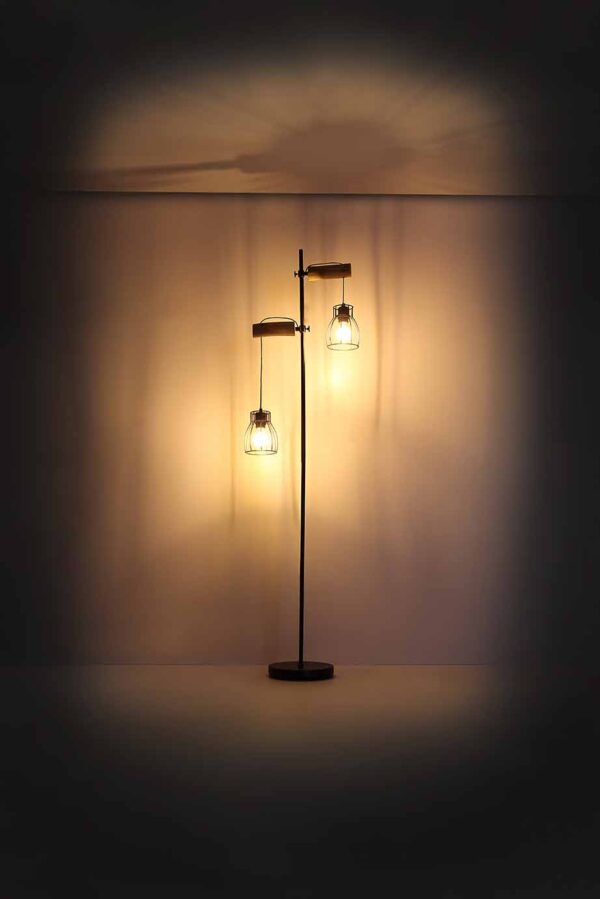 Metalen zwarte vloerlamp retro Globo Mina - Image 5