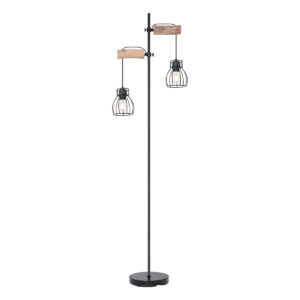 Globo Mina vloerlamp – E27 (grote fitting) – Zwart