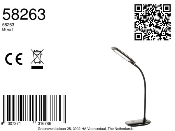 Globo Minea i tafellamp – Ingebouwd (LED) – Zwart - Image 3