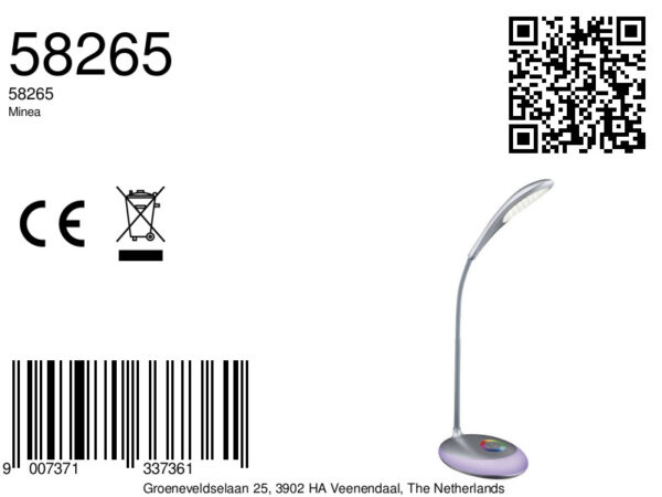 Globo Minea tafellamp – Ingebouwd (LED) – Zilver - Image 4