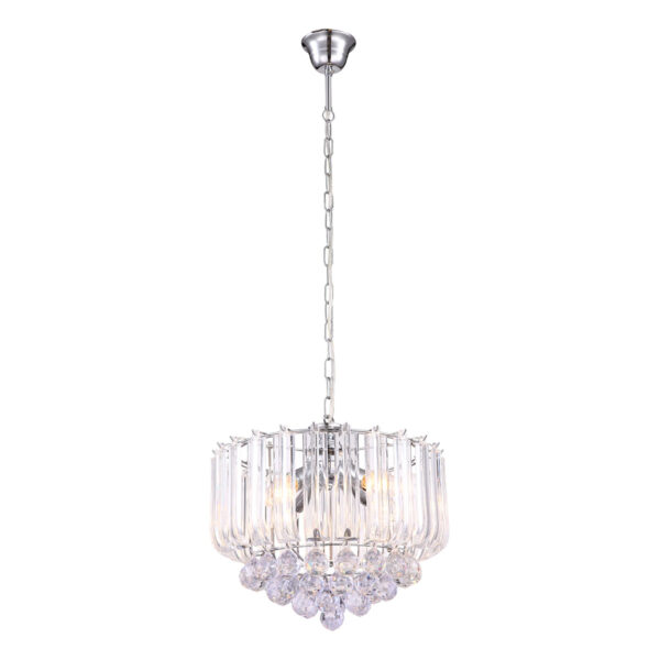 Globo Minnesota hanglamp – ø 35 cm – E14 (kleine fitting) – Chroom
