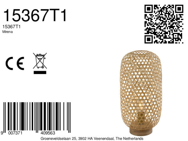 Globo Mirena tafellamp – ø 22 cm – E27 (grote fitting) – Naturel - Image 5