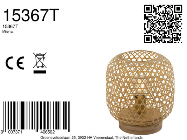 Globo Mirena tafellamp – ø 23,5 cm – E27 (grote fitting) – Naturel - Image 6
