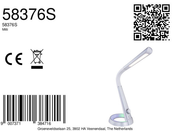 Globo Mitti tafellamp – Ingebouwd (LED) – Zilver - Image 5