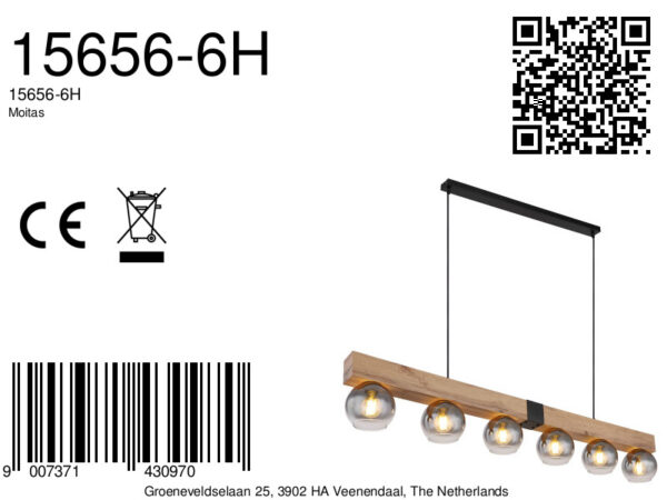Globo Moitas hanglamp – E27 (grote fitting) – Zwart - Image 5
