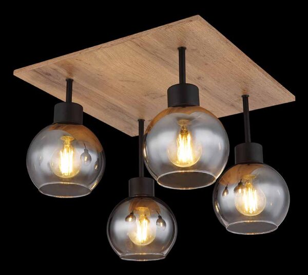 Globo Moitas plafonniere – E27 (grote fitting) – Zwart - Image 4