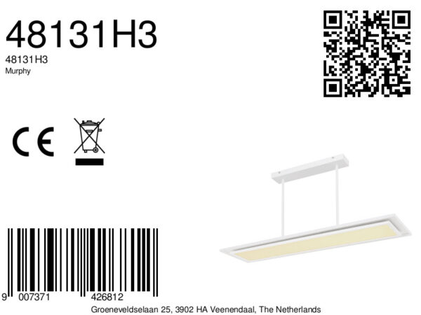 Globo Murphy hanglamp – Ingebouwd (LED) – Wit - Image 5