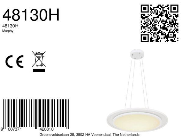 Globo Murphy hanglamp – ø 60 cm – Ingebouwd (LED) – Wit - Image 5