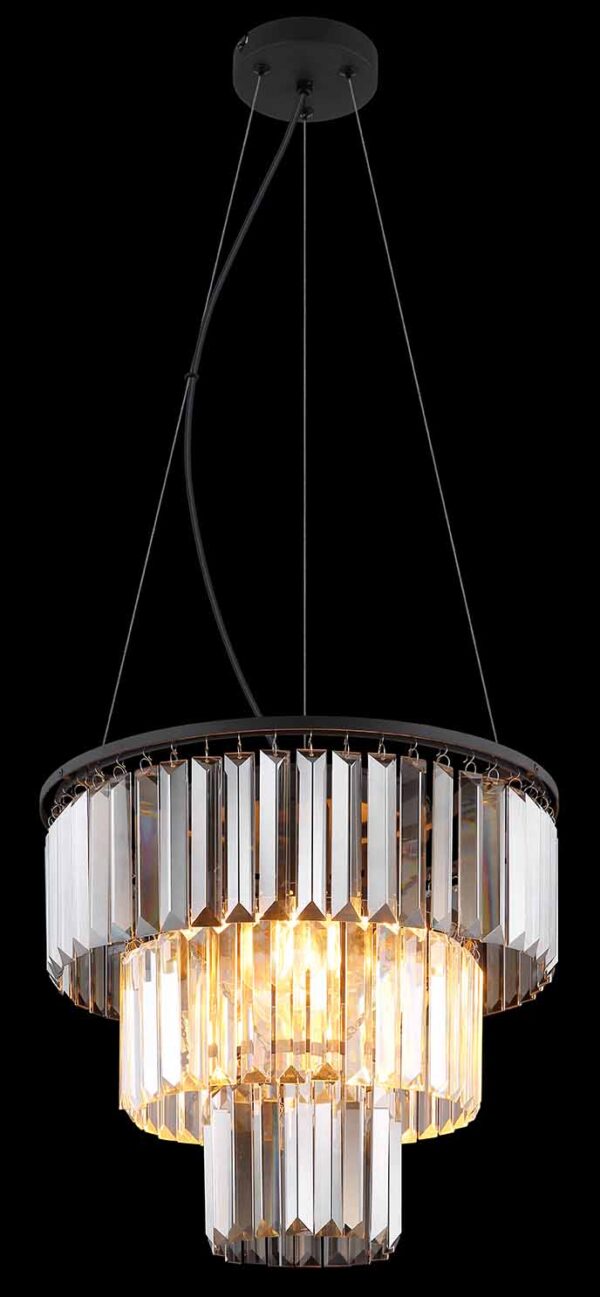 Klassieke zwarte metalen hanglamp Globo Naxis - Image 3