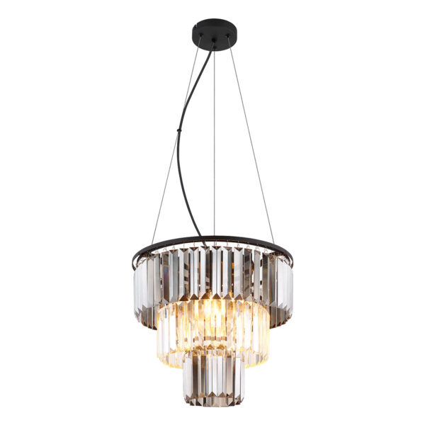 Globo Naxis hanglamp – ø 40 cm – E27 (grote fitting) – Zwart