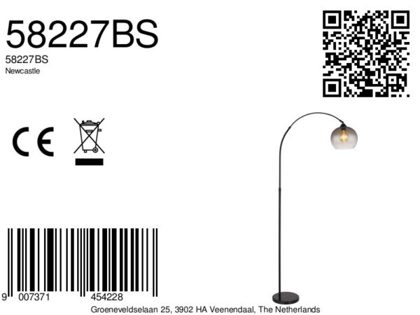 Globo Newcastle vloerlamp – E27 (grote fitting) – Zwart - Image 5