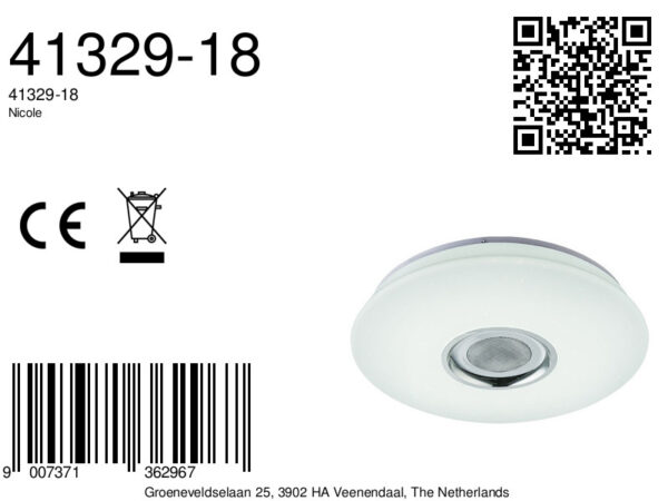 Globo Nicole plafonniere – ø 40 cm – Ingebouwd (LED) – Wit - Image 4
