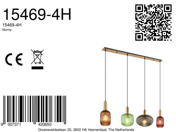 Globo Normy hanglamp – E27 (grote fitting) – Messing - Image 6