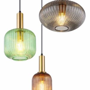 Globo Normy hanglamp – ø 55 cm – E27 (grote fitting) – Messing
