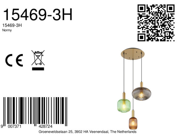 Globo Normy hanglamp – ø 55 cm – E27 (grote fitting) – Messing - Image 5