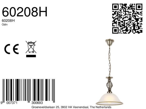 Globo Odin hanglamp – ø 30 cm – E27 (grote fitting) – Messing - Image 3