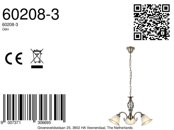 Globo Odin hanglamp – ø 60 cm – E27 (grote fitting) – Messing - Image 3