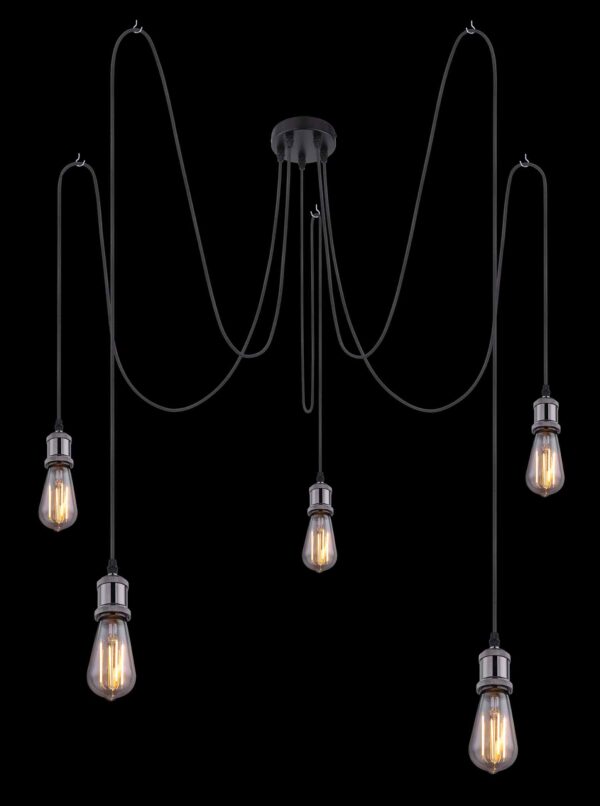 Globo Oliver hanglamp – ø 12 cm – E27 (grote fitting) – Zwart - Image 3