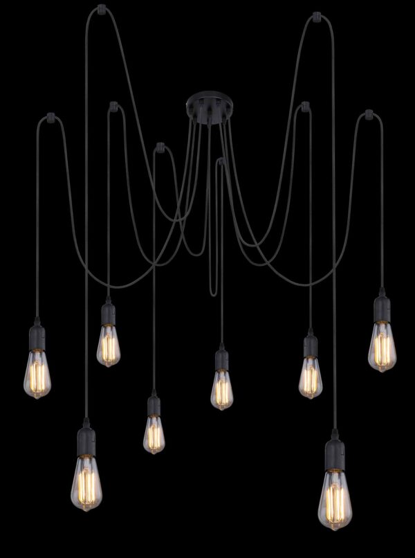 Globo Oliver hanglamp – ø 15 cm – E27 (grote fitting) – Zwart - Image 3