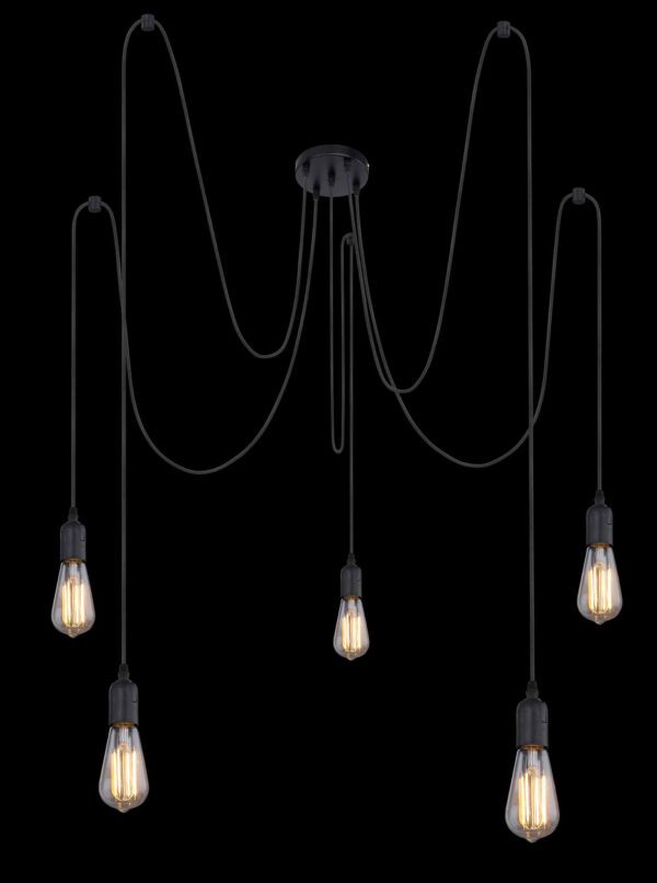 Globo Oliver hanglamp – ø 15 cm – E27 (grote fitting) – Zwart - Image 3