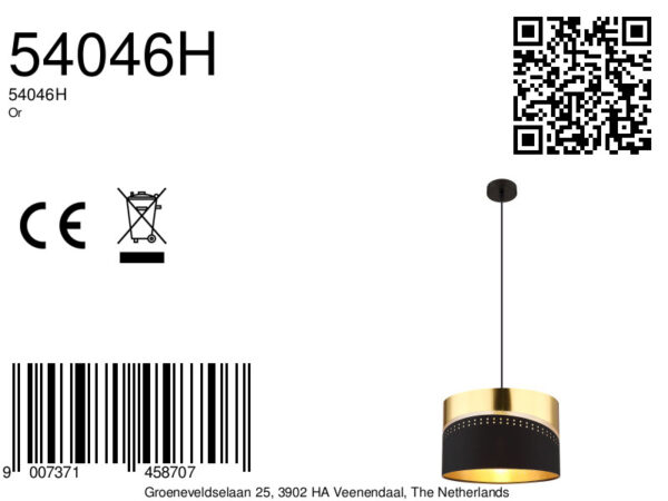 Globo Or hanglamp – ø 35 cm – E27 (grote fitting) – Zwart - Image 5